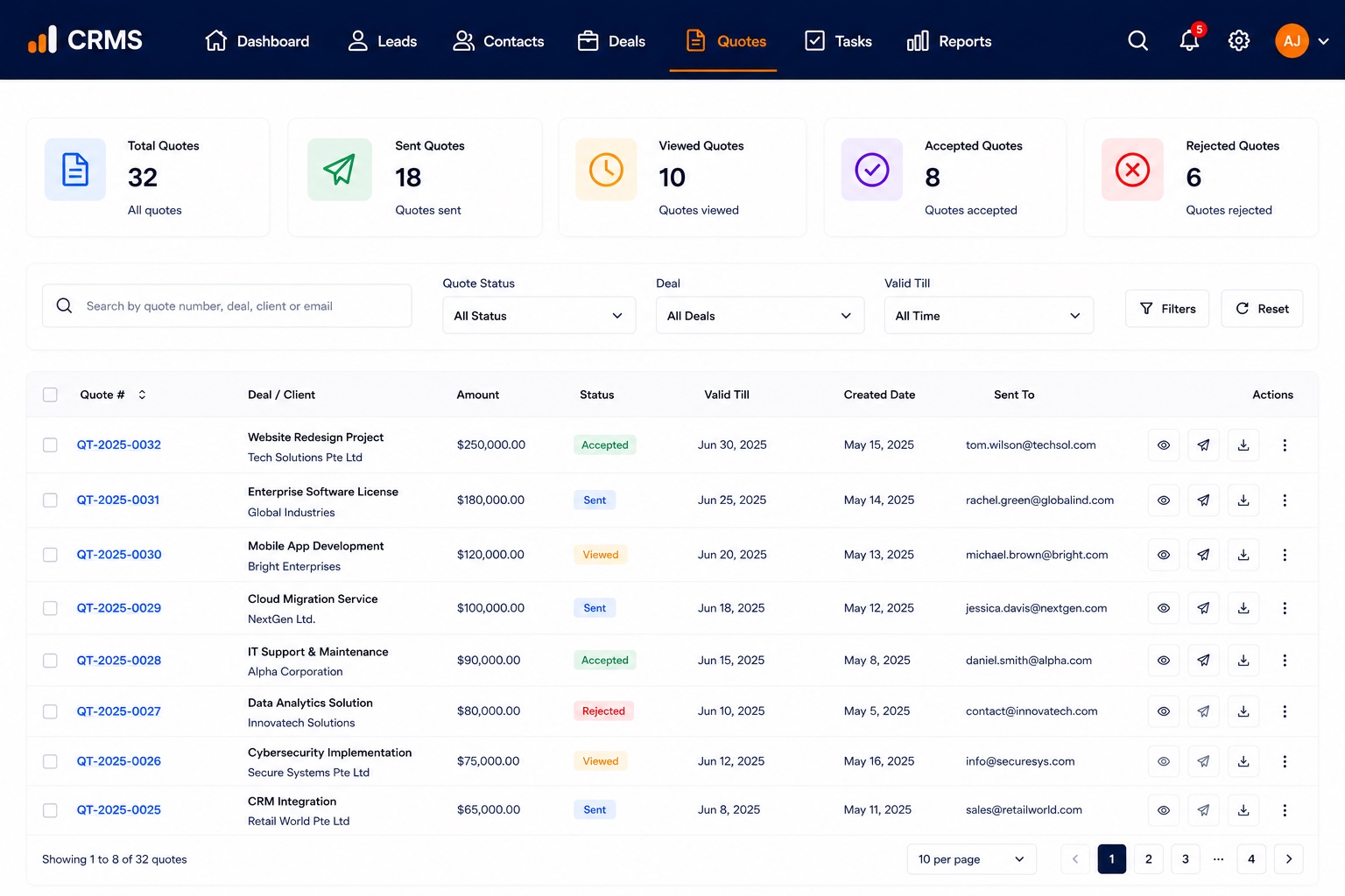 CRMS web — quotes