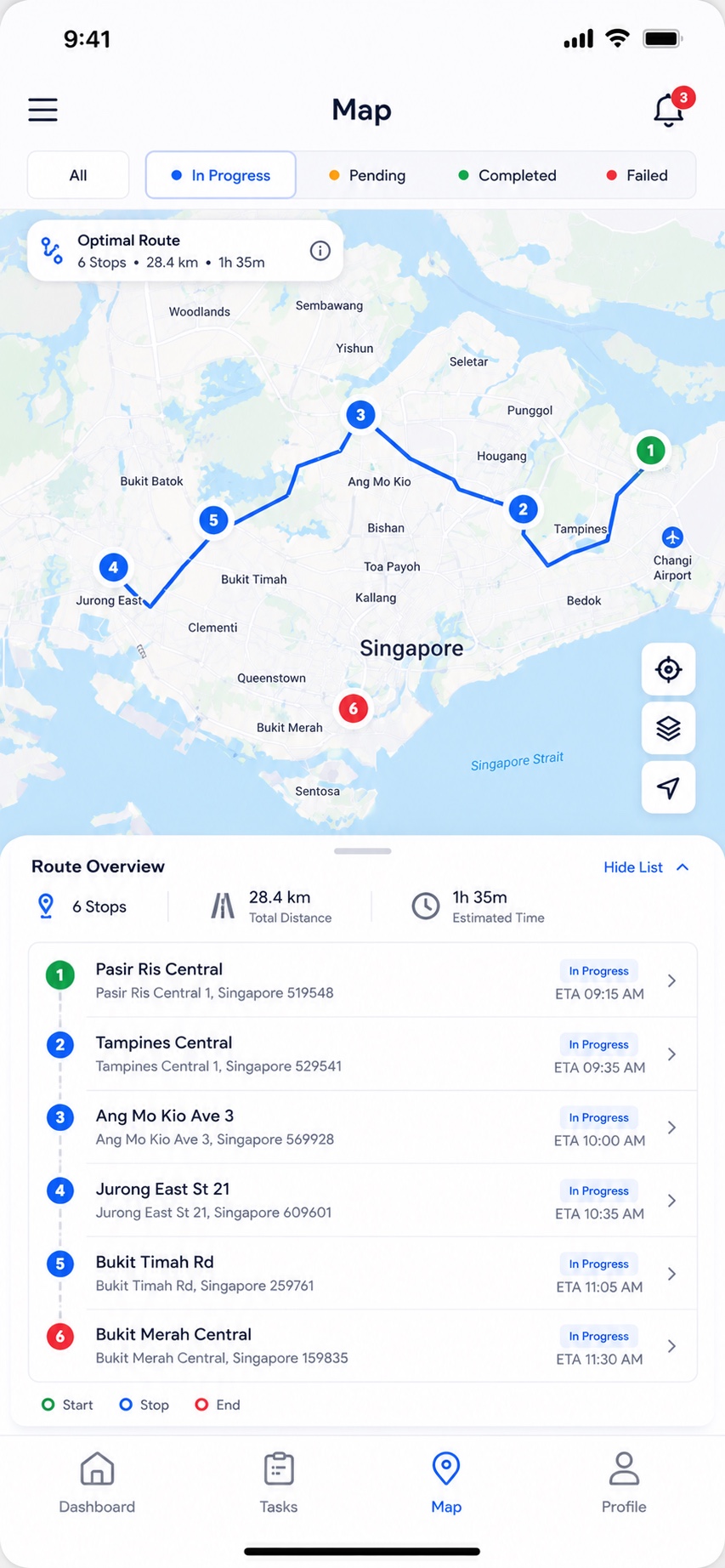 DMS driver app — map