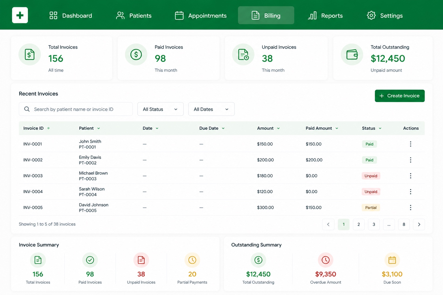 HMS web — billing