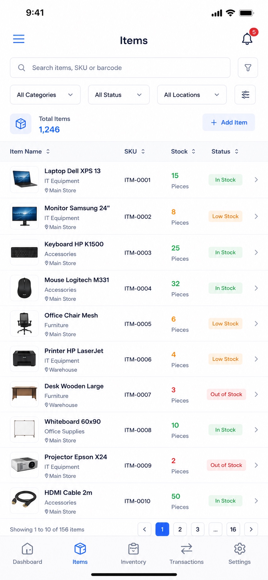 ITS mobile — items