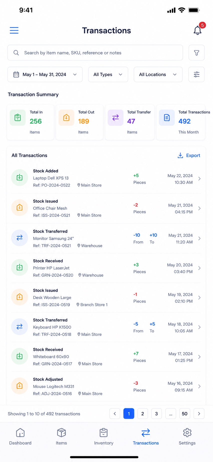 ITS mobile — transactions